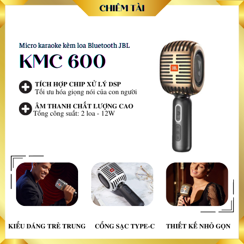 Micro karaoke kèm loa bluetooth JBL KMC 600 chính hãng