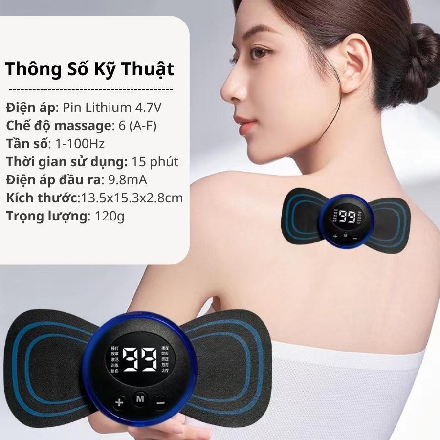 Máy Massage Xung Điện Toàn Thân, Miếng Dán Máy Massage Mini EMS 8 Chế Độ Tùy Chỉnh Dùng Pin Tiện Lợi Giảm Đau Nhức