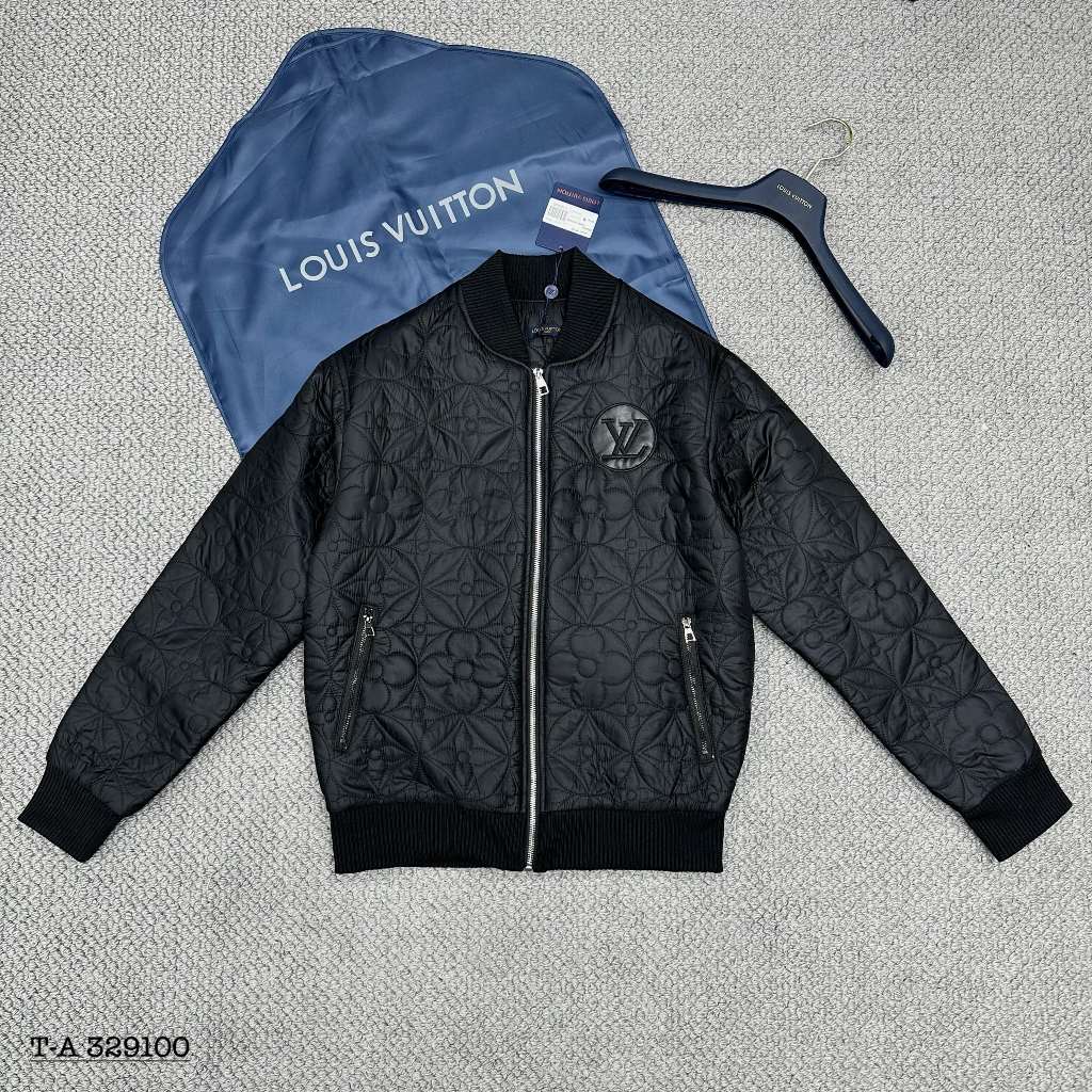 Áo khoác trần bông LV họa tiết logo hoa siêu đẹp-Áo phao bomber nam nữ chất vải dày dặn ấm áp