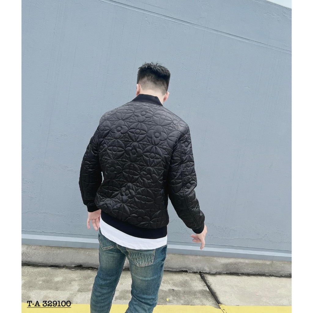 Áo khoác trần bông LV họa tiết logo hoa siêu đẹp-Áo phao bomber nam nữ chất vải dày dặn ấm áp