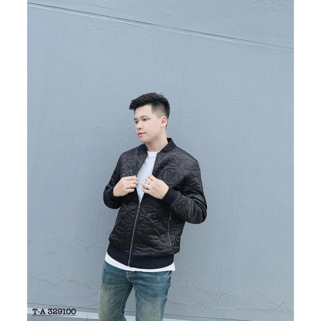 Áo khoác trần bông LV họa tiết logo hoa siêu đẹp-Áo phao bomber nam nữ chất vải dày dặn ấm áp