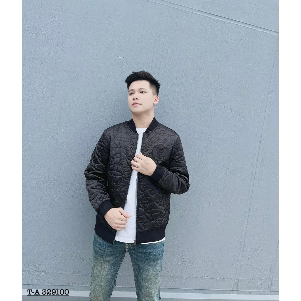 Áo khoác trần bông LV họa tiết logo hoa siêu đẹp-Áo phao bomber nam nữ chất vải dày dặn ấm áp