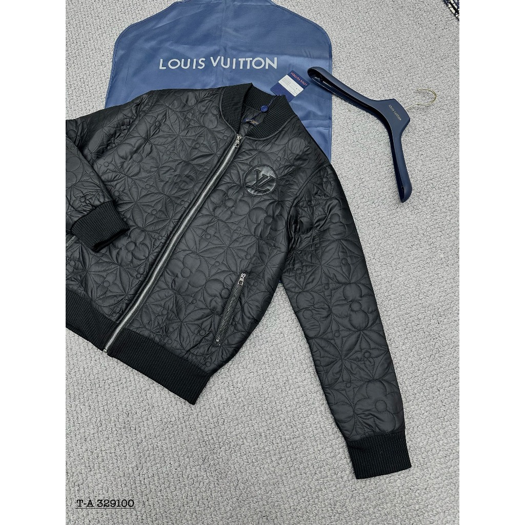 Áo khoác trần bông LV họa tiết logo hoa siêu đẹp-Áo phao bomber nam nữ chất vải dày dặn ấm áp