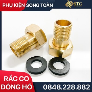 Rắc co đồng hồ nước, đuôi đồng hồ nước dn15 thân tròn - thân lục giác