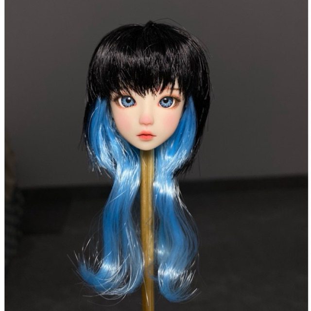 Đầu búp bê faceup và tóc giả