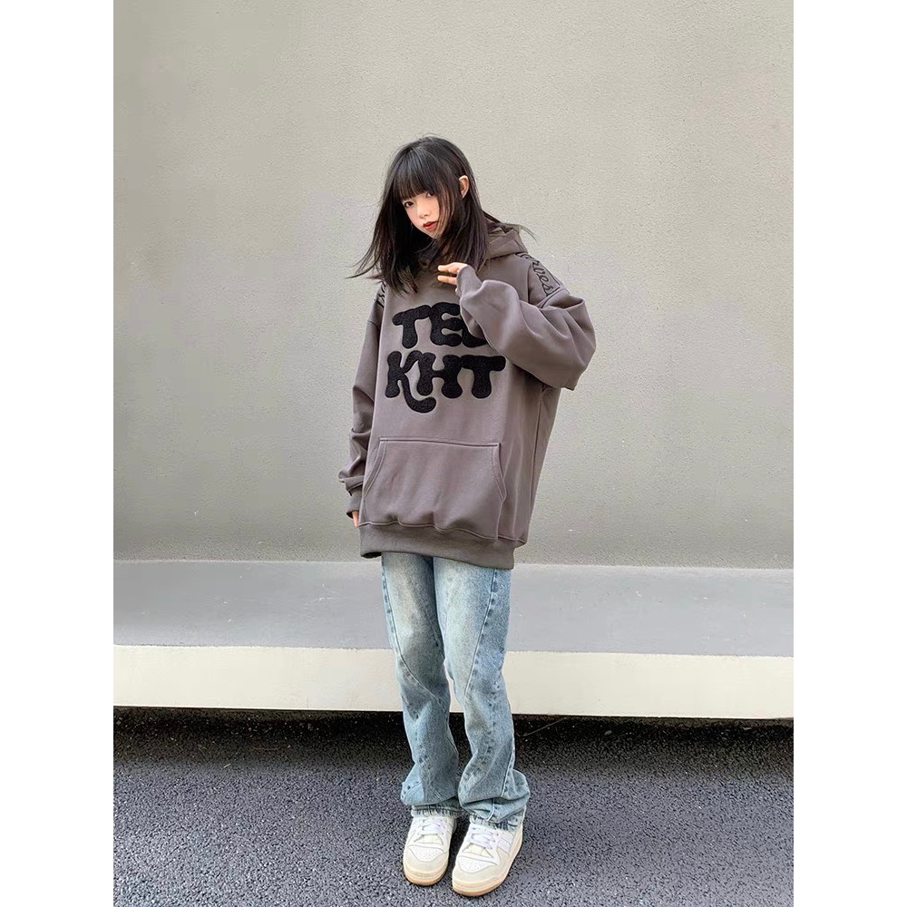 Áo Hoddie Nam Nữ Unísex In Chữ Cực Nét TED KHT Nỉ Bông Form Rộng Tay Dài Mũ 2 Lớp Dày Dặn Mặc Đồ Đôi Phong Cách Hàn Quốc