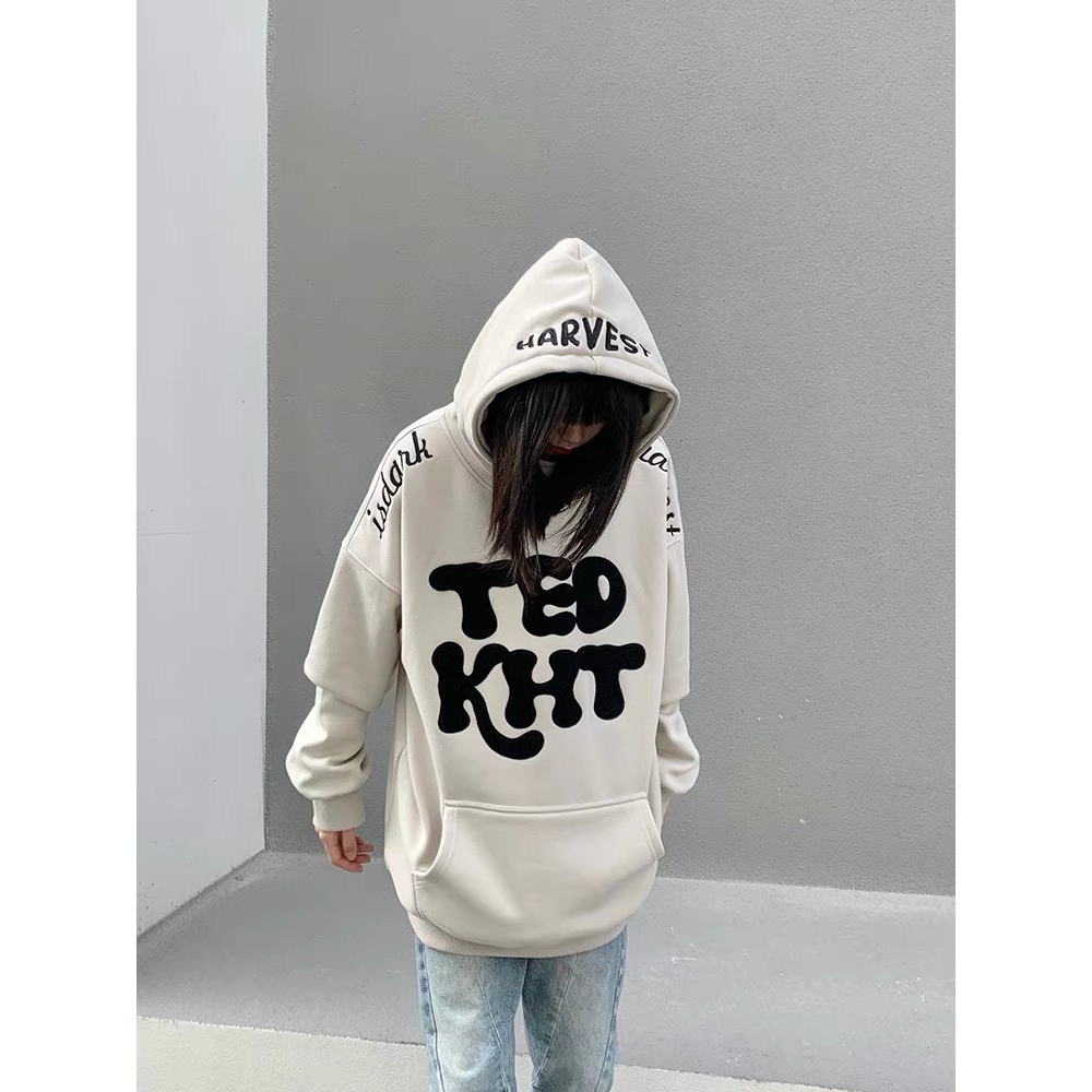Áo Hoddie Nam Nữ Unísex In Chữ Cực Nét TED KHT Nỉ Bông Form Rộng Tay Dài Mũ 2 Lớp Dày Dặn Mặc Đồ Đôi Phong Cách Hàn Quốc