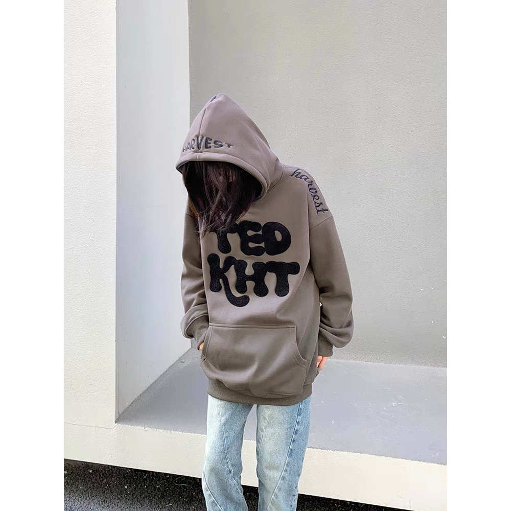 Áo Hoddie Nam Nữ Unísex In Chữ Cực Nét TED KHT Nỉ Bông Form Rộng Tay Dài Mũ 2 Lớp Dày Dặn Mặc Đồ Đôi Phong Cách Hàn Quốc