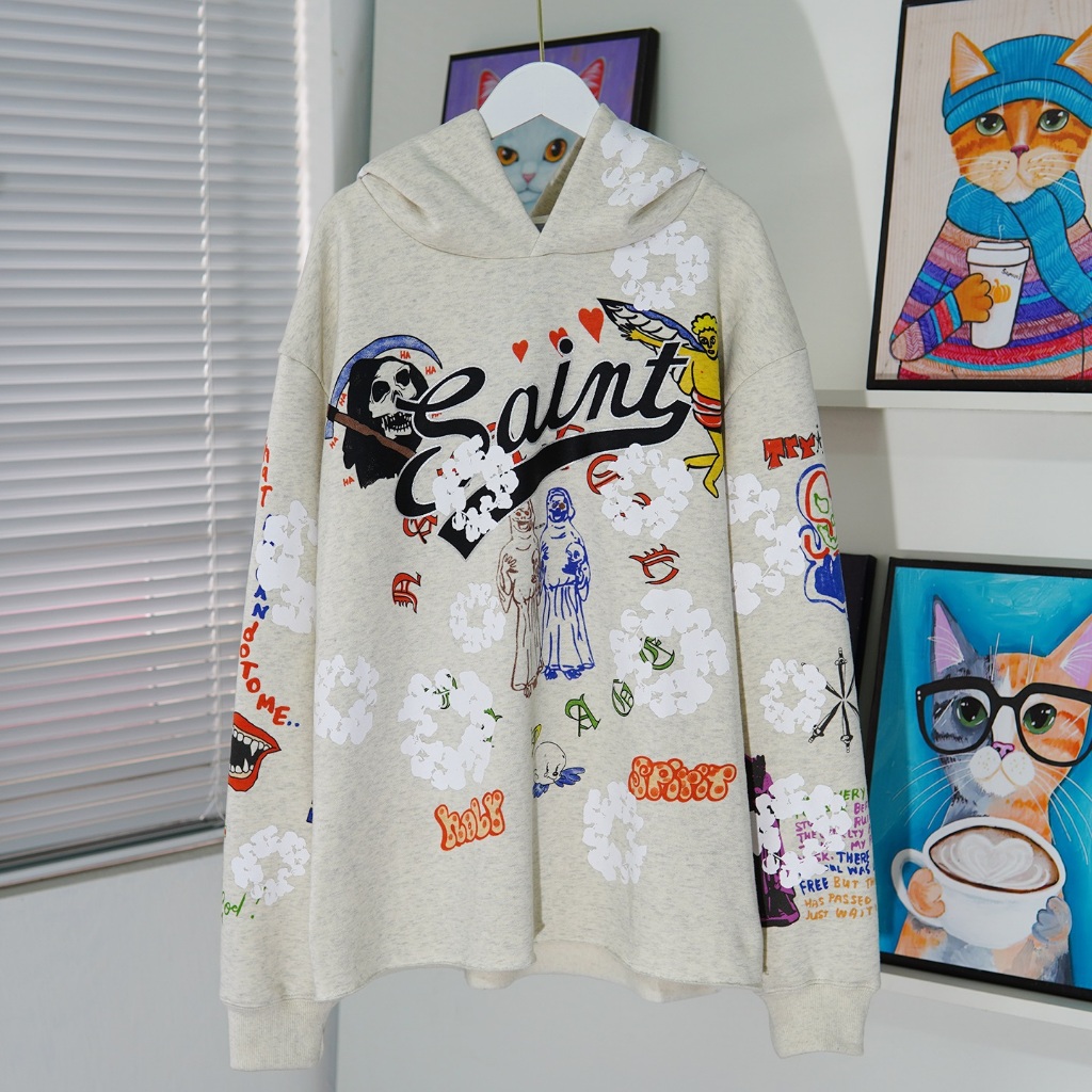 Áo hoodie Kanye x Graffiti hàng cao cấp ss2024