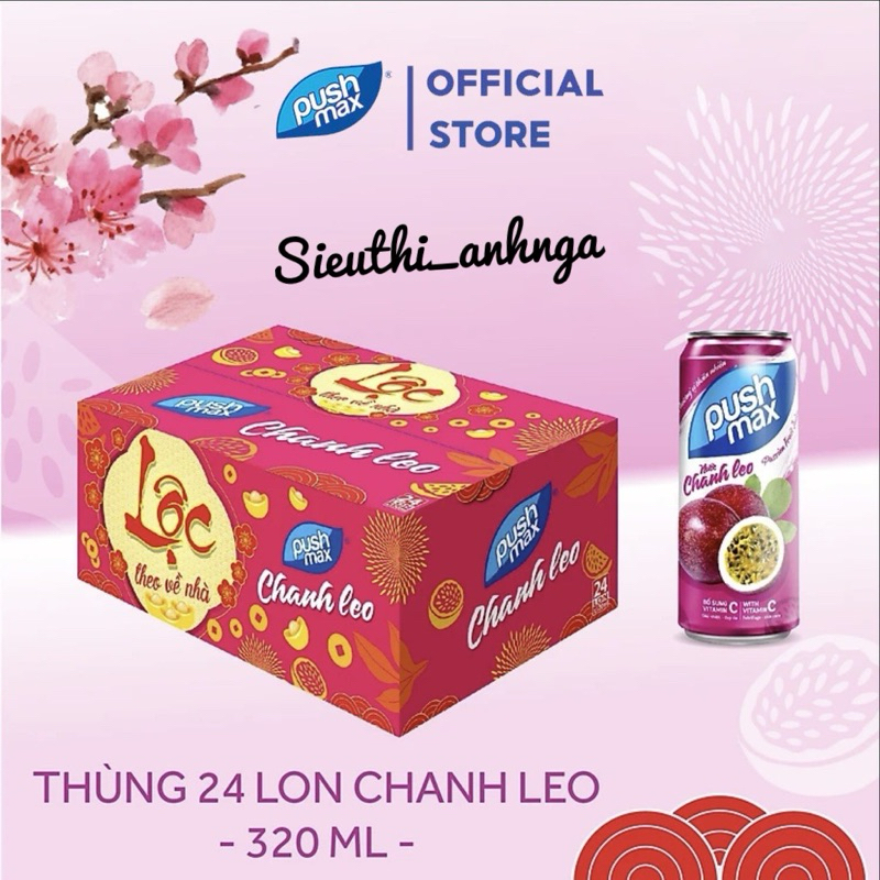 Nước Chanh Leo Đại Việt Push max Thùng 24 non x320ml