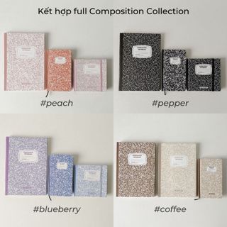 Sổ tay A6 dot grid kẻ ngang trơn sổ Crabit Composition