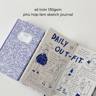 Sổ tay A6 dot grid kẻ ngang trơn sổ Crabit Composition