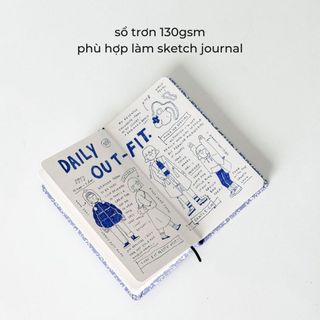 Sổ tay A6 dot grid kẻ ngang trơn sổ Crabit Composition