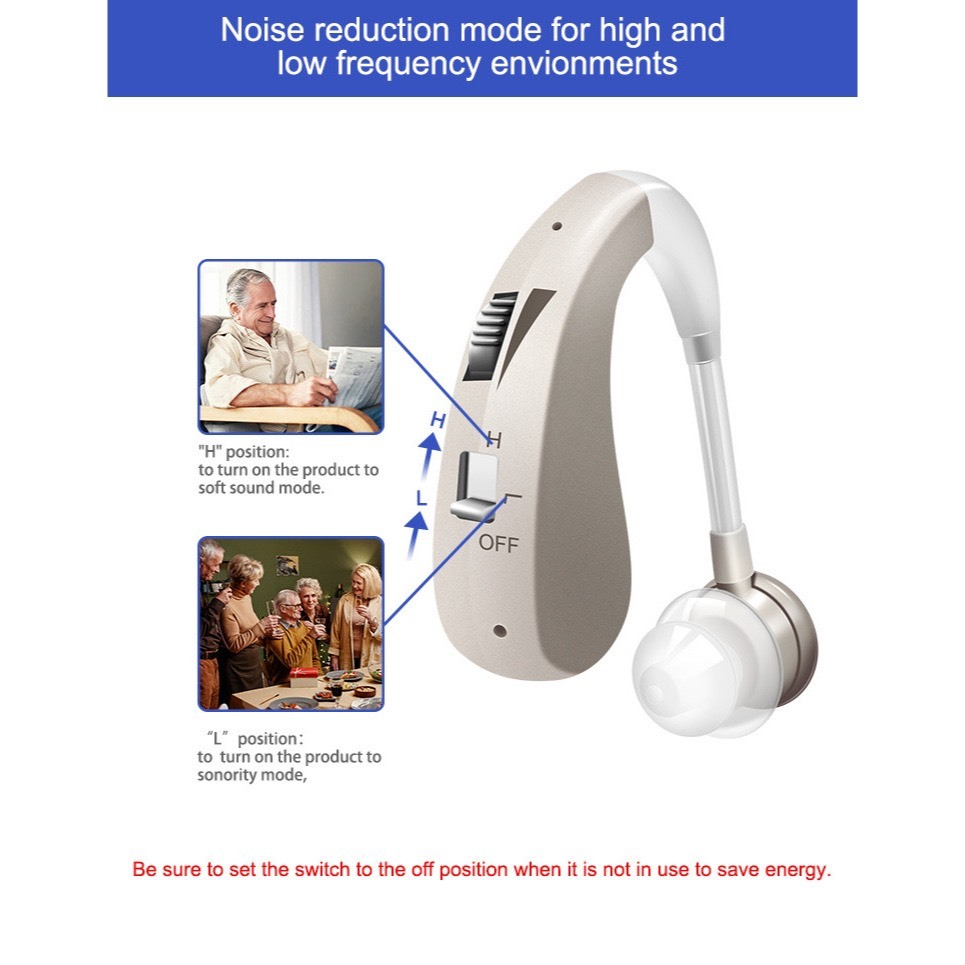 Máy trợ thính đeo vành tai mới VHP 1204 [ BẢO HÀNH 24 THÁNG ] tai nghe trợ thính không dây cho người già mã hóa âm thanh