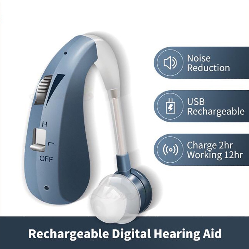 Máy trợ thính đeo vành tai mới VHP 1204 [ BẢO HÀNH 24 THÁNG ] tai nghe trợ thính không dây cho người già mã hóa âm thanh