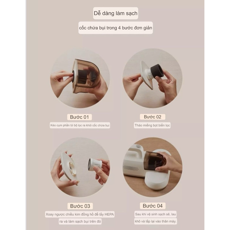 CHÍNH HÃNG - MÁY HÚT BỤI GIƯỜNG NỆM ĐA NĂNG BEAR - BẢO HÀNH 12 THÁNG