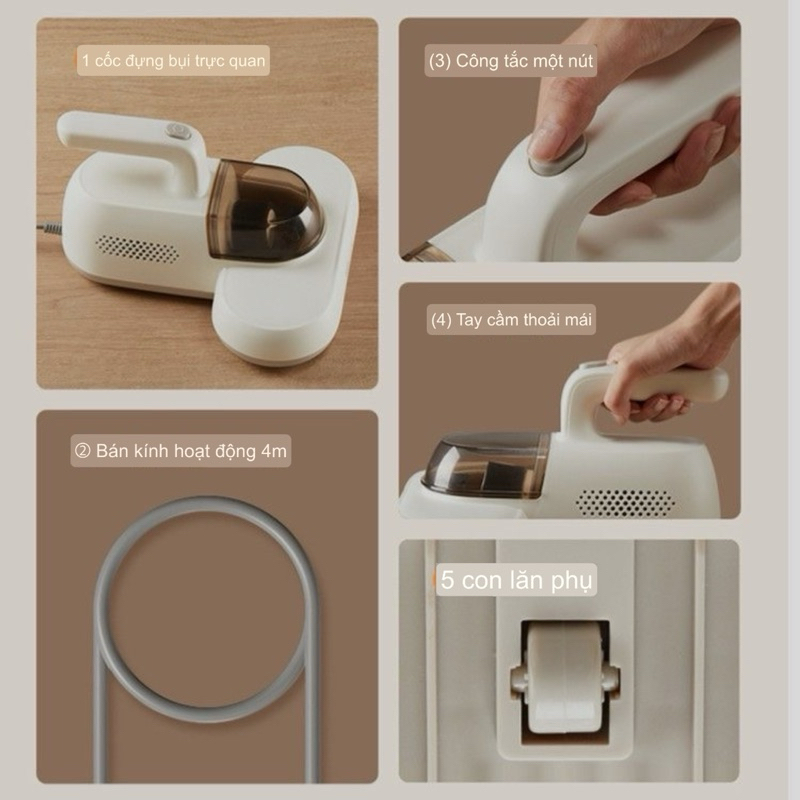 CHÍNH HÃNG - MÁY HÚT BỤI GIƯỜNG NỆM ĐA NĂNG BEAR - BẢO HÀNH 12 THÁNG