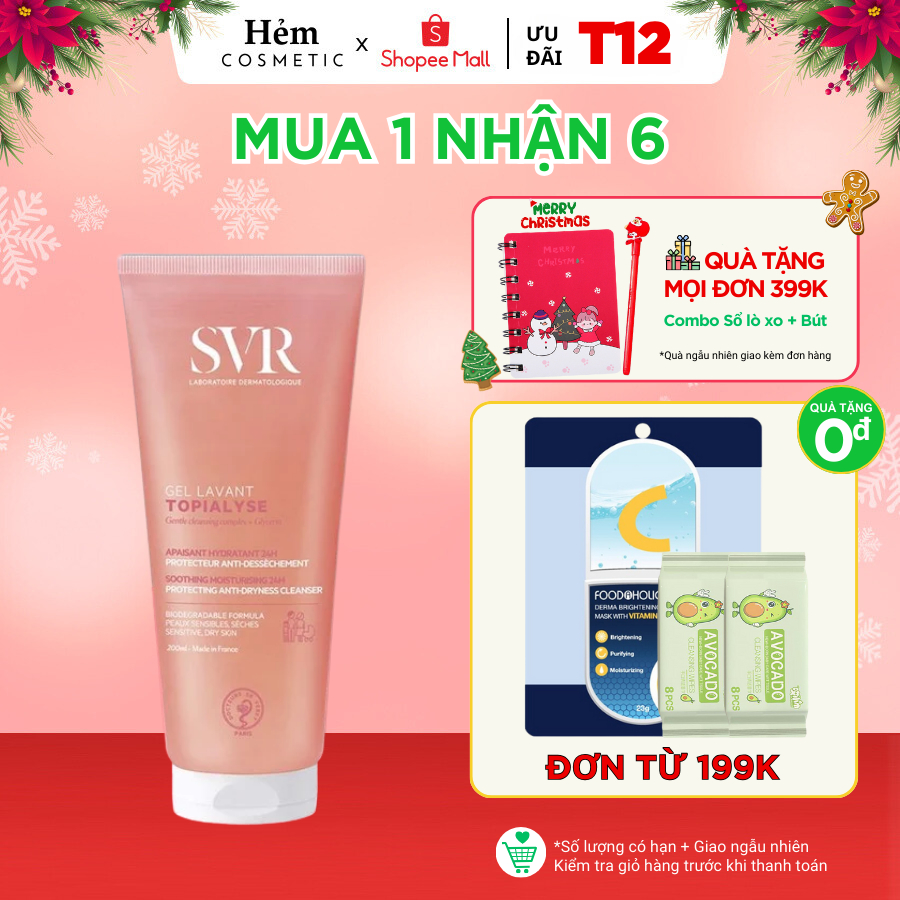 Gel làm sạch không chứa xà phòng dành cho da khô SVR TOPIALYSE Gel Lavant 55ml/200ml - Hẻm Cosmetic