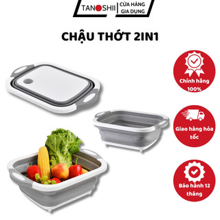 Chậu thớt đa năng gấp gọn tiện dụng 3 trong 1