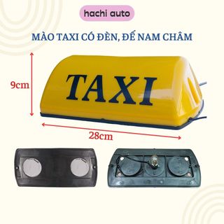 Mào taxi màu vàng có đèn, đế nam châm, 28cm