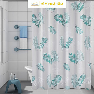 Rèm nhà tắm họa tiết Lá Thông rộng 1.8m cao 1.8m chất liệu Peva mềm dẻo vuaremcuagiasi