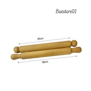 Cán lăn bột, cán bột làm bánh gỗ tự nhiên an toàn, tiện lợi 35cm - 38cm