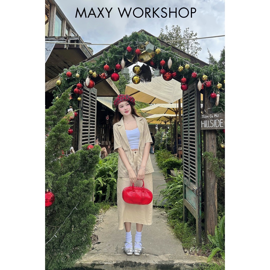 Chân váy jeans xẻ sau siêu hot Jeans Cutback Skirt Maxy Workshop