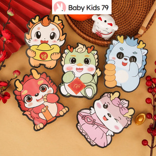 Bao lì xì chibi hoạt hình Tết 2024 phản quang đẹp, bìa giấy chắc chắn hot trend giao ngẫu nhiên