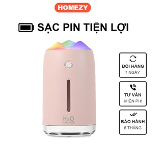 Máy xông tinh dầu phòng ngủ ô tô sạc pin, khuếch tán tinh dầu phun sương tạo ẩm có đèn led dùng làm đèn ngủ
