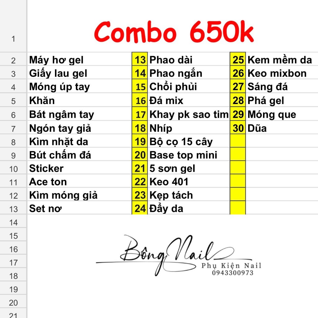 Conbo làm nail cá nhân cơ bản