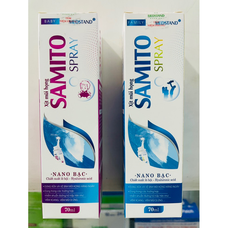 Xịt mũi họng (người lớn, trẻ em) Samito Spray - 70ml