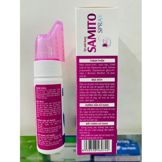 Xịt mũi họng (người lớn, trẻ em) Samito Spray - 70ml