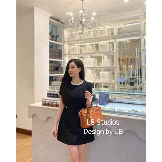 Váy dạ new cổ tết đính nơ đá