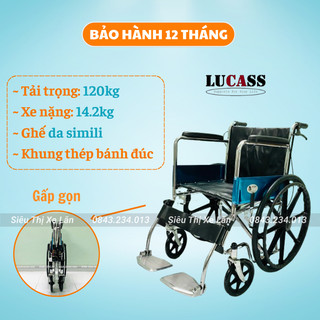 [GHẾ RỘNG] Xe Lăn Cho Người Già Lucass X91B Bánh Mâm Đúc - Xe Lăn Dành Cho Người Nặng Cân | Bảo Hành 12 Tháng