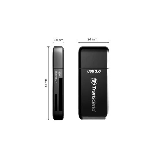 Đầu đọc thẻ nhớ Transcend SDHC/ SDXC/ microSDHC/ microSDXC USB 3.0/ 3.1  - Hàng Chính Hãng