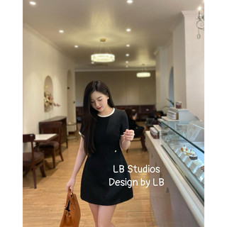 Váy dạ new cổ tết đính nơ đá