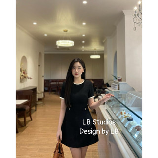 Váy dạ new cổ tết đính nơ đá