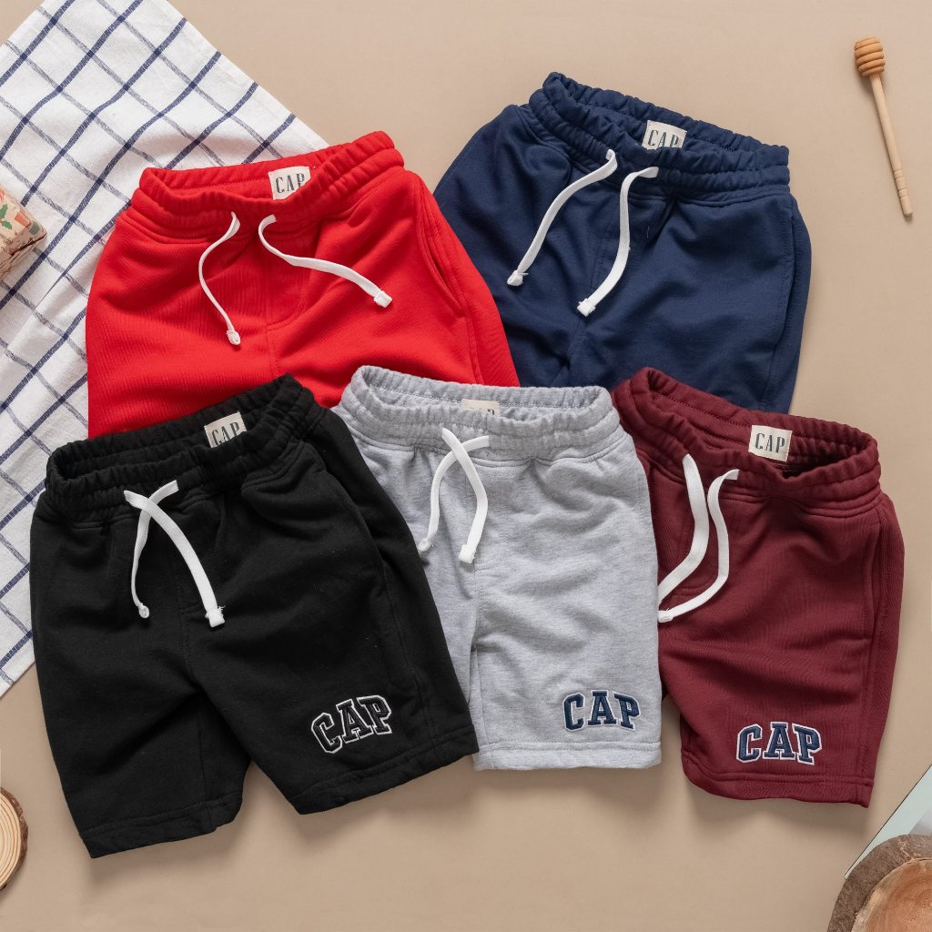 Quần short thun cho bé, Quần short Bé Trai size 10kg- 50kg, Quần short cotton da cá thêu logo mềm mịn co giãn tốt 5 màu