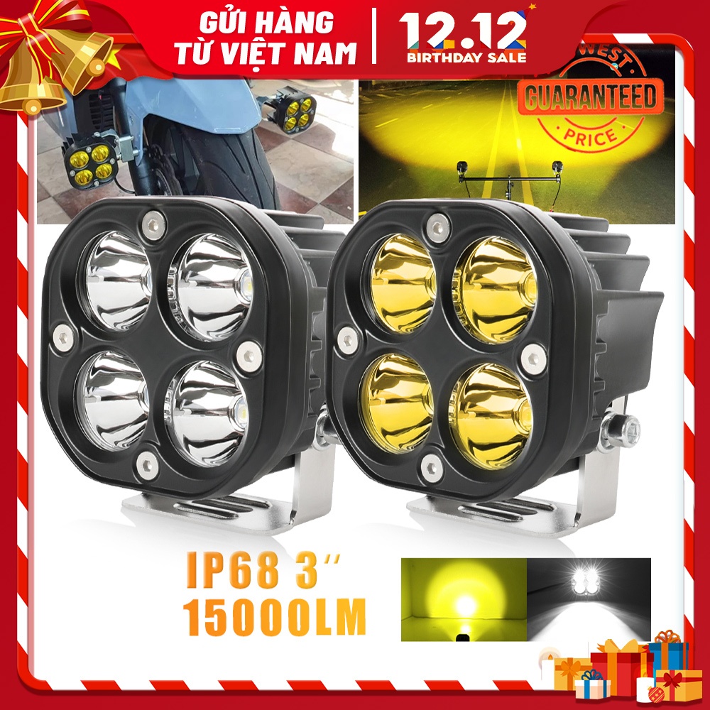 3 Inch Mini LED Làm Đèn Vuông Ô Tô Màu Vàng Trắng Đèn 12V 24V Tắt Đường Đèn Sương Mù Cho Lada Xe Tải 4X4 4WD Xe Ô Tô
