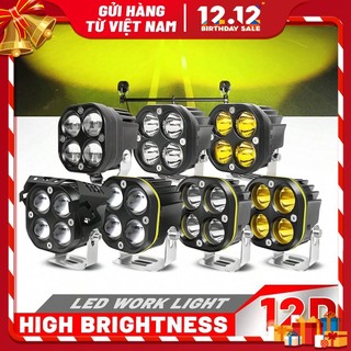 3inch đèn led làm đèn vuông xe màu vàng trắng đèn 12v 24v drl tắt đường đèn sương mù suv 4x4 4wd phụ kiện xe hơi