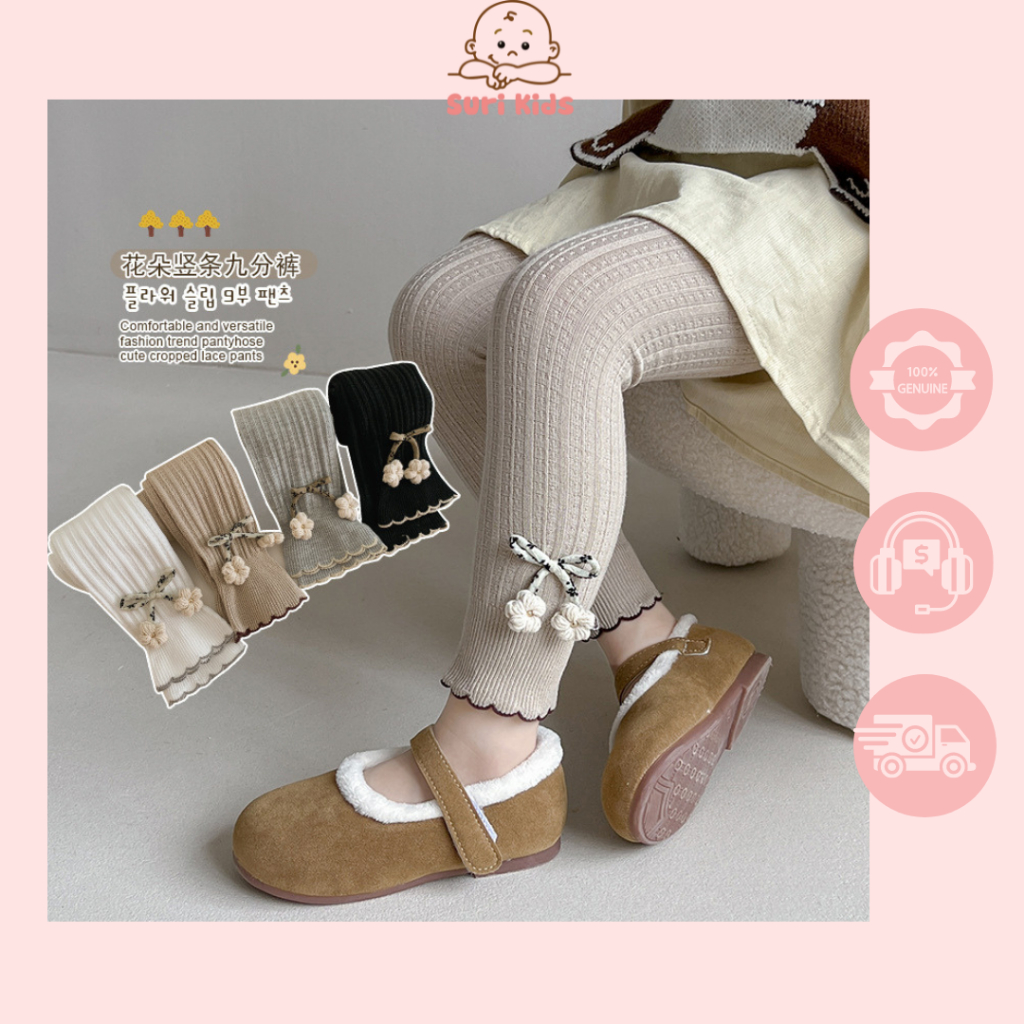 Quần tất, quần legging, quần ôm đính hoa cho bé gái - Suri Kids