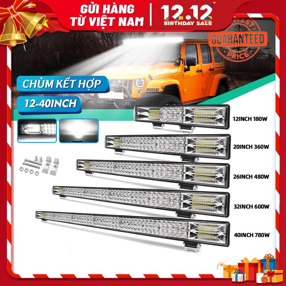 Đèn Led Ô Tô Đèn Pha Dài Xe Tải Lưới Bao Đổi Bóng Đèn Siêu Sáng 12V 24V Vòm Dài Đèn Chống Thấm Nước ánh Sáng Trắng