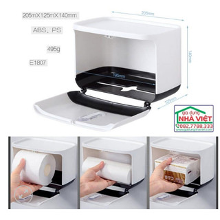 Hộp giấy vệ sinh ecoco E1908, kệ để giấy vệ sinh dán tường
