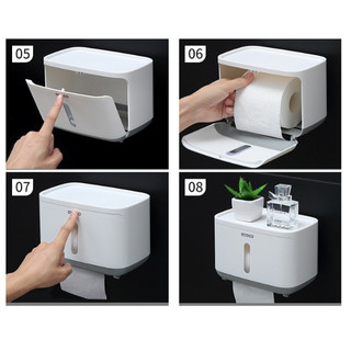 Hộp giấy vệ sinh ecoco E1908, kệ để giấy vệ sinh dán tường