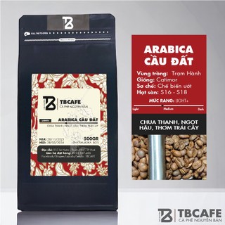 Cà phê Arabica Cầu Đất [500g/ 1 túi] 100% Cà phê mộc rang xay nguyên chất - TBCAFE