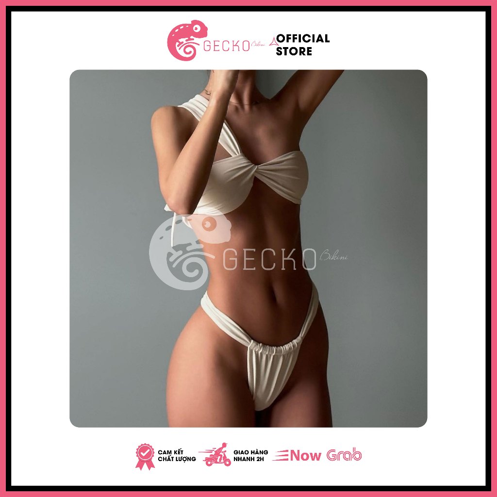 [HCM] Bikini GECKO 2 Mảnh Lọt Khe Áo Lệch Vai Quần Đan Dây 2M40-A (Ảnh Thật, 7 Màu) | BigBuy360 - bigbuy360.vn