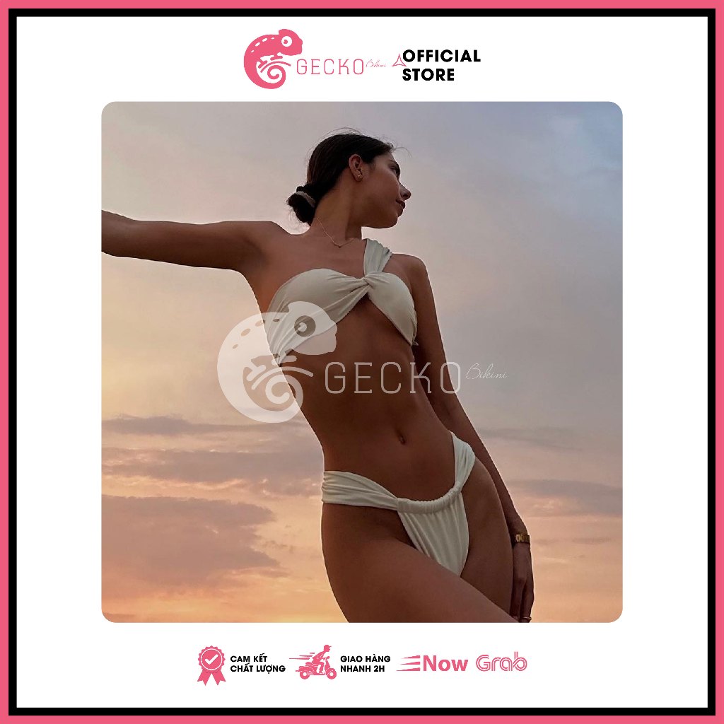 [HCM] Bikini GECKO 2 Mảnh Lọt Khe Áo Lệch Vai Quần Đan Dây 2M40-A (Ảnh Thật, 7 Màu) | BigBuy360 - bigbuy360.vn