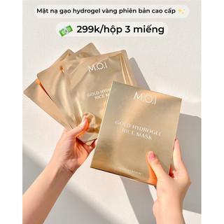 Mặt nạ Gạo Hồ ngọc hà hydrogel Vàng phiên bản cao cấp 2023- dưỡng ẩm- se khít lỗ chân lông- dưỡng trắng- hộp 3 miếng
