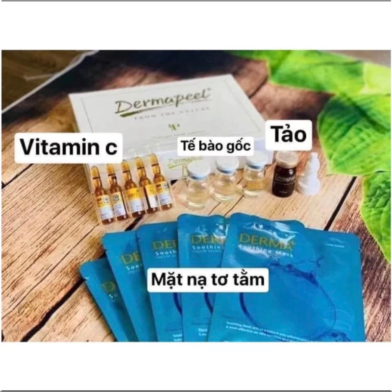 BỘ Vi Tảo Trứng Cá Tuyết Dermapeel+ - Combo Trẻ Hóa Làn Da - SẠCH MỤN - MỜ THÂM NÁM - DA CĂNG BÓNG - 5 NẠ DERMAPEEL