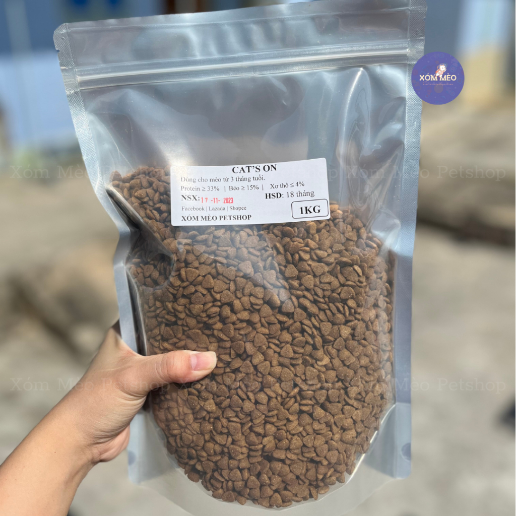 Thức Ăn Hạt Cao Cấp Cho Mèo Cat’s On Hàn Quốc Túi 1Kg- XÓM MÈO PETSHOP